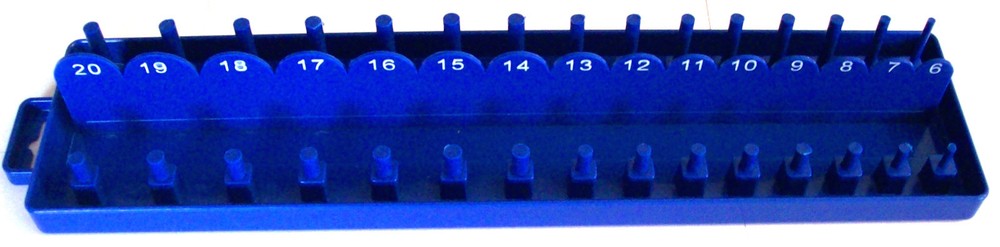 168pc GOLIATH INDUSTRIAL SOCKET TRAY RACK RAIL HOLDERS RED/BLUE DEEP SHALLOW
