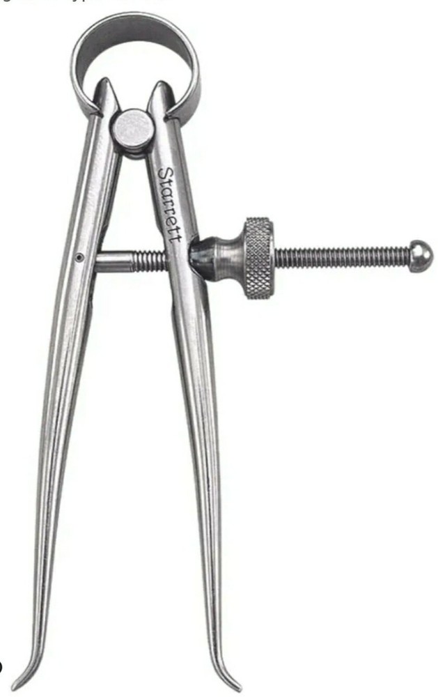 STARRETT 274-4 51302 Size 4" Toolmakers Spring-Type Caliper and Divider,Inside