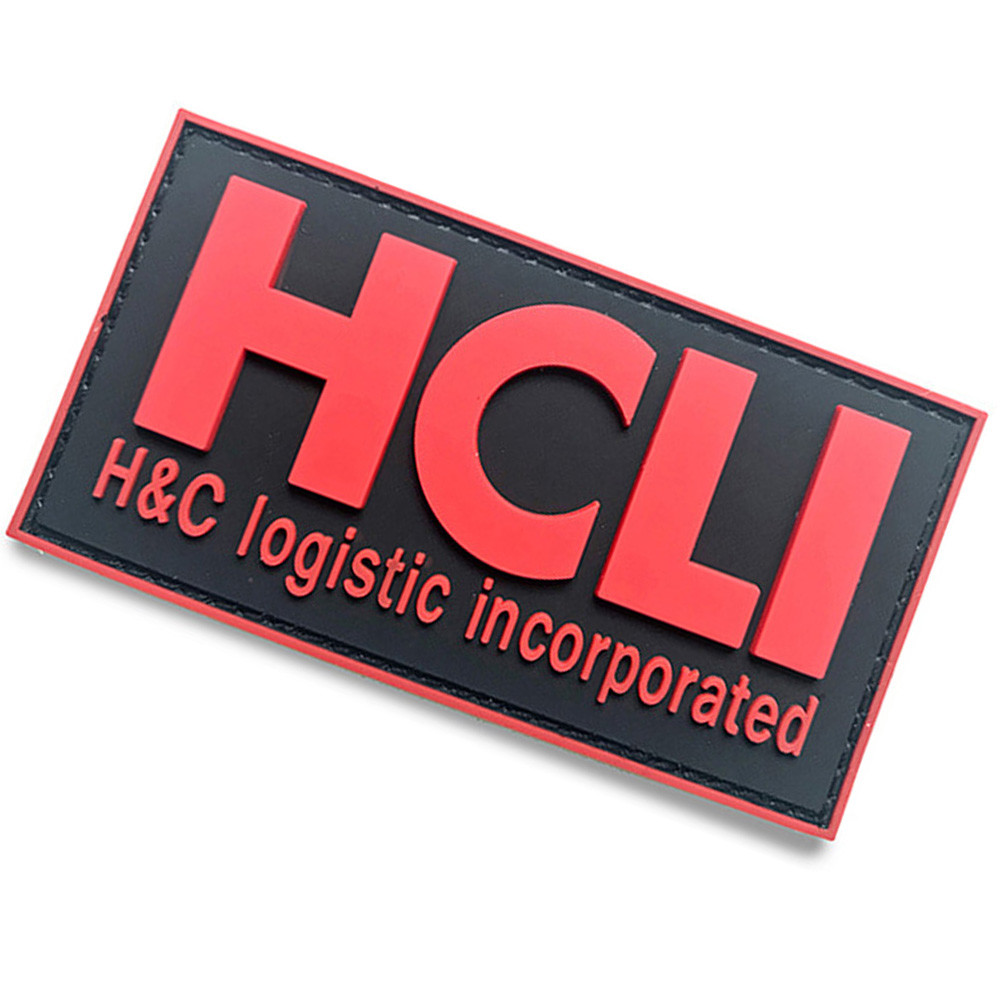 3D PVC HCLI H&C LOGISTIC INCORPORATED RUBBER TACTICAL HOOK LOOP PATCH BADGE RED