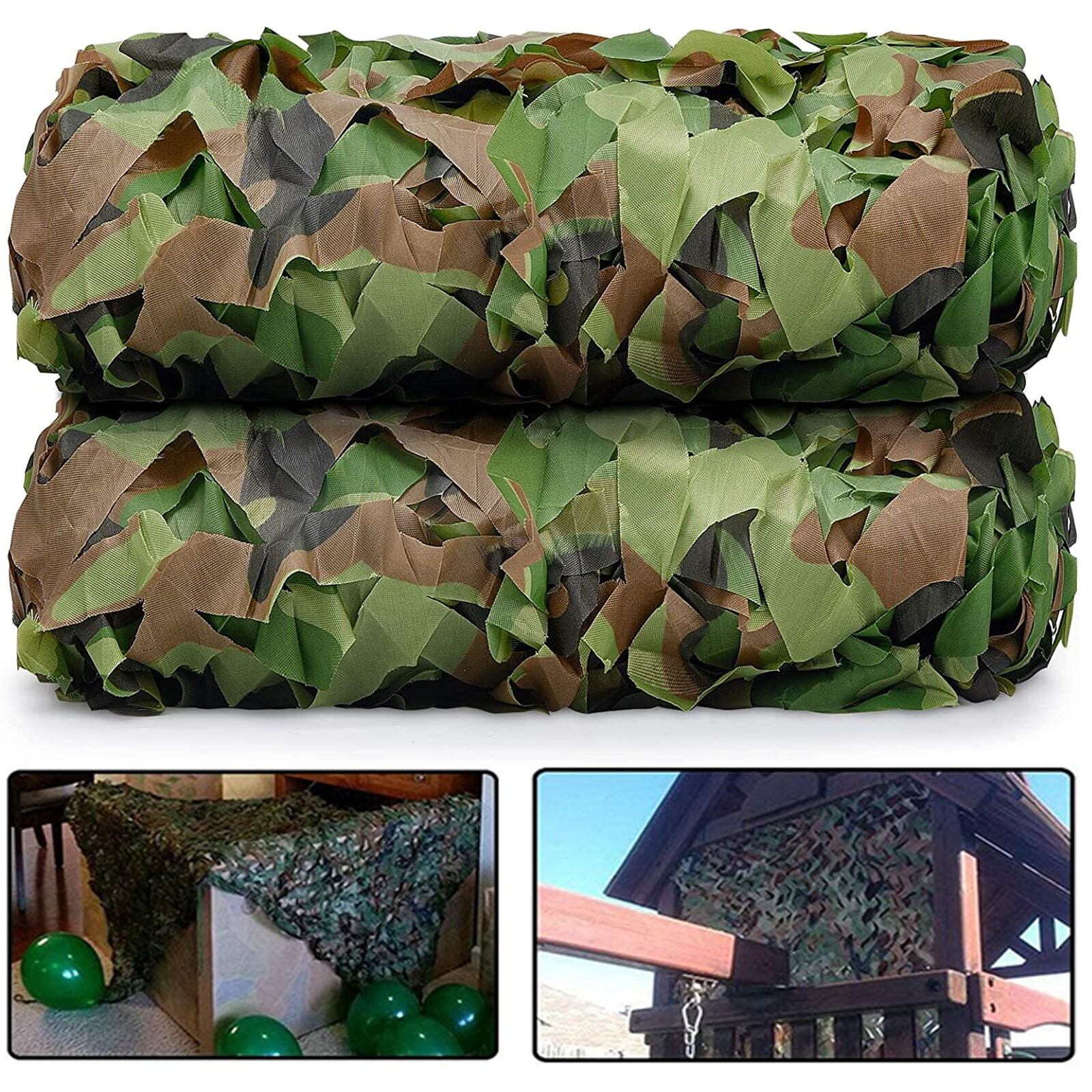 13-26Ft Military Woodland Camouflage Netting Cutable Camo Net Camping Hunting