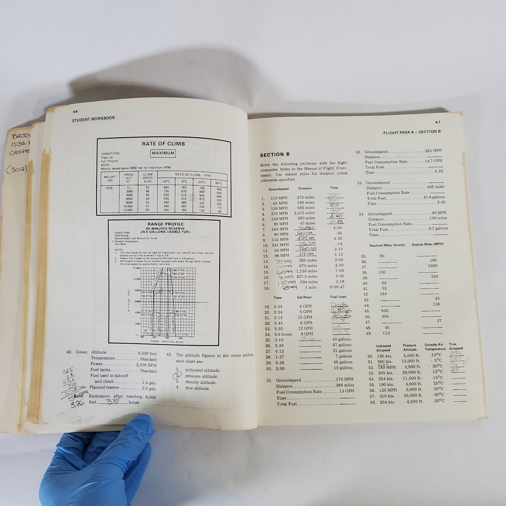 Cessna Integrated Flight Training System Private Pilot Workbook 1978 Flight Book