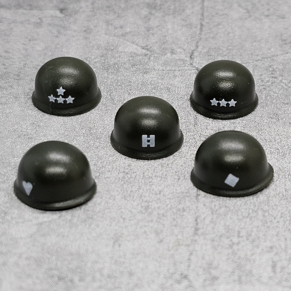 Multipack WW2 Platoon Helmets Blocks Accessory for Minifigures Gt4e501