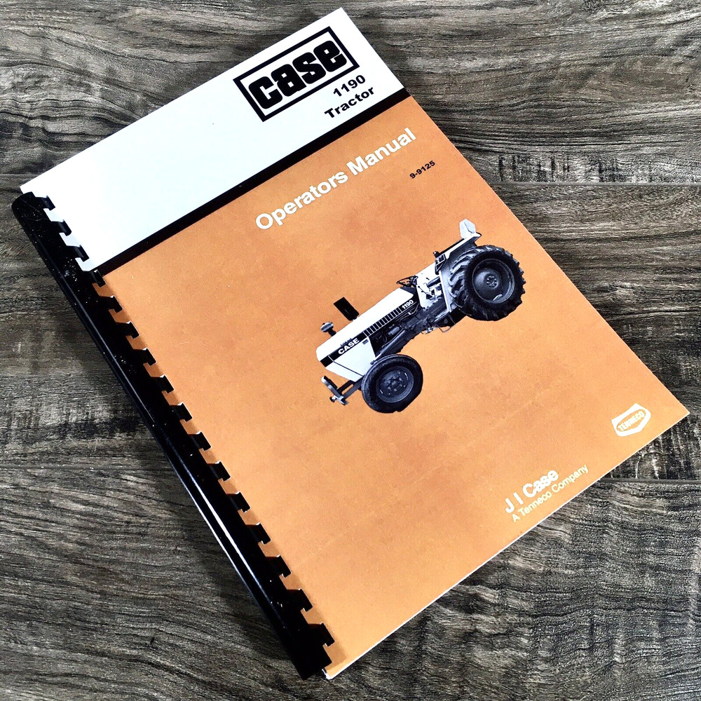 Case 1190 Tractor Operators Manual Owners Maintenance Adjustments