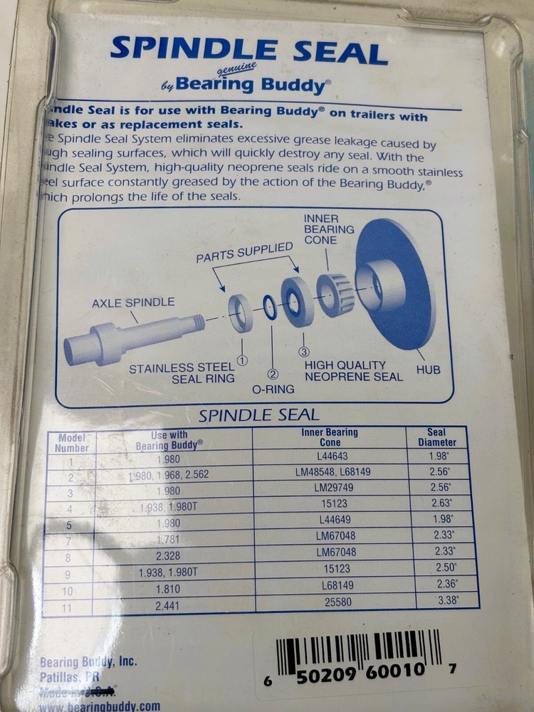 Spindle Seal Kit #10 Bearing Buddy