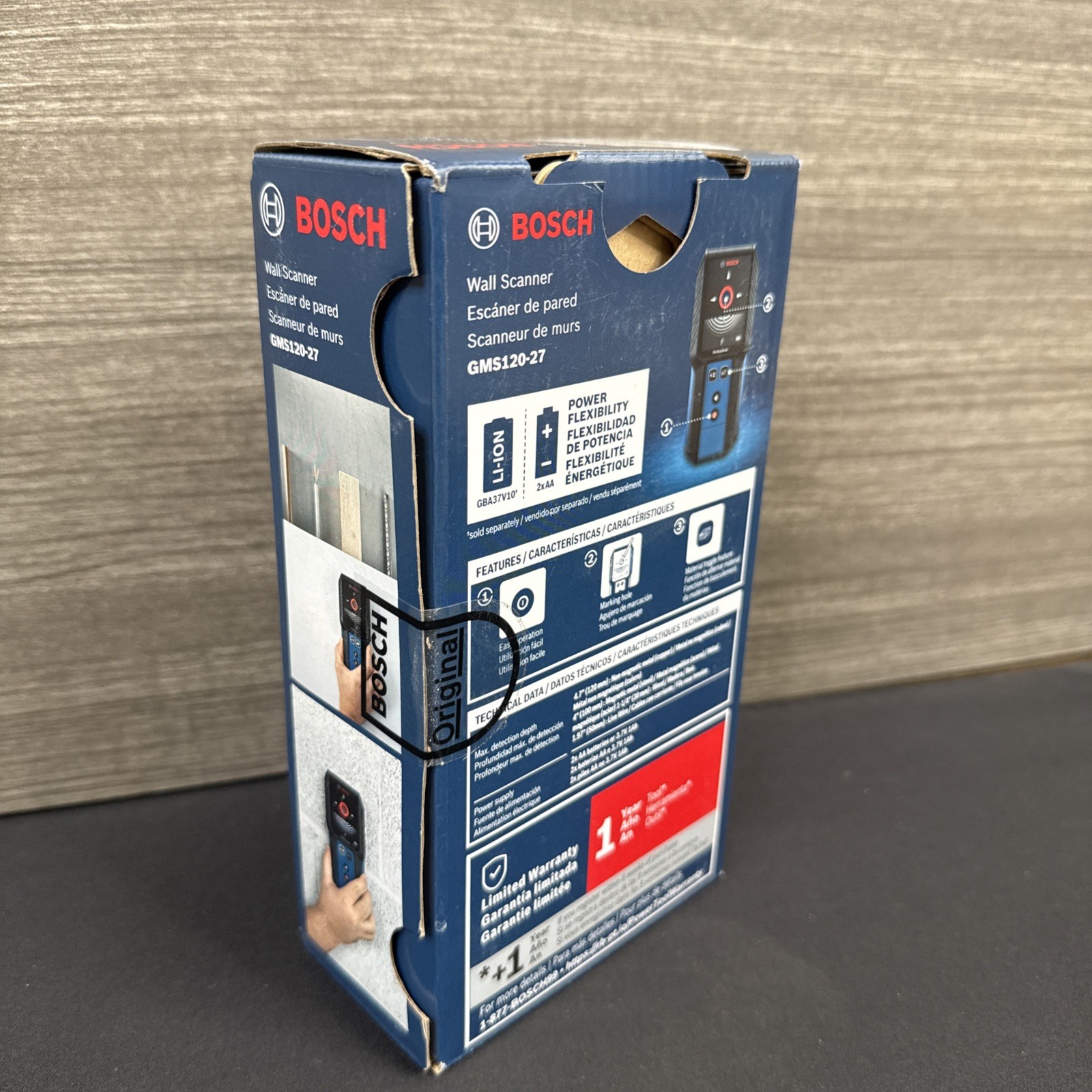 Bosch 4-in Scan Depth Electric/Metal/Wood Finder GMS120-27 [Brand New]