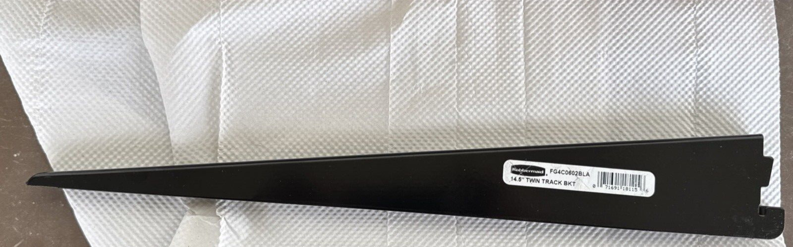 16 Rubbermaid Brackets Twin Track Bracket 14.5” BLACK FG4C0602BLA