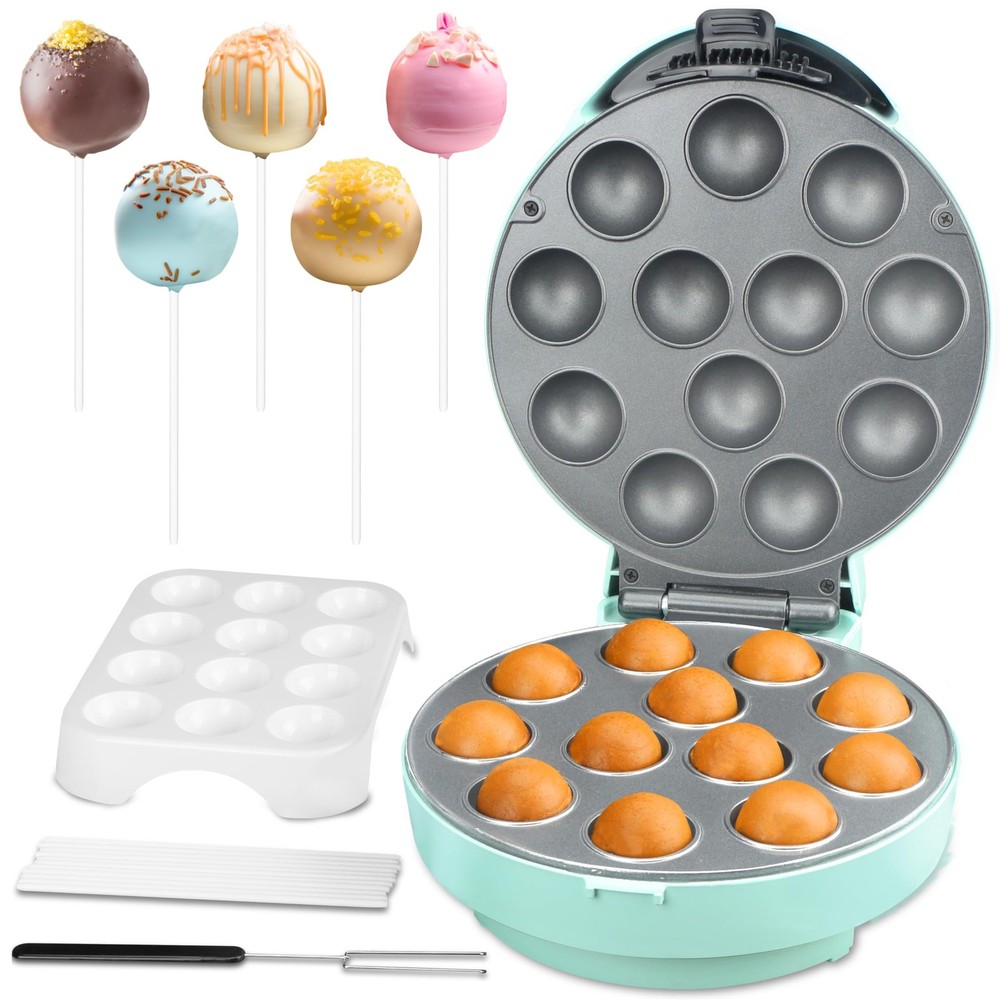 Cake Pop Maker Machine Set with Cake Pop Stand, Sticks & Fork Tool, 12 Cake P...