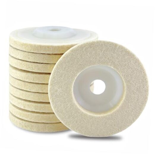 10 Pack Wool Polishing Pad Discs for Angle Grinder, Premium Fine Wool Buffing