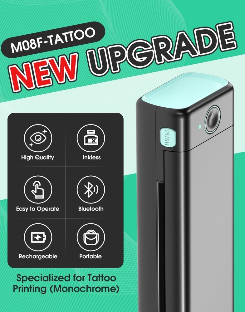 Rechargeable Bluetooth Tattoo Stencil Printer