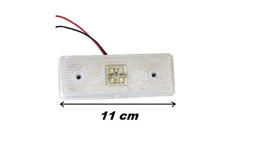 8 X Marker White Front Led Light Trailer Panel Van Reflector Caravan 12v E mark