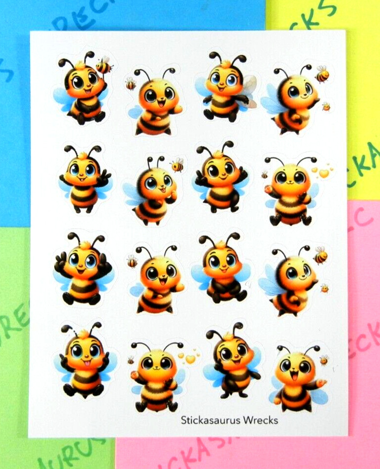 Cute Bumble Bees Sticker Sheet