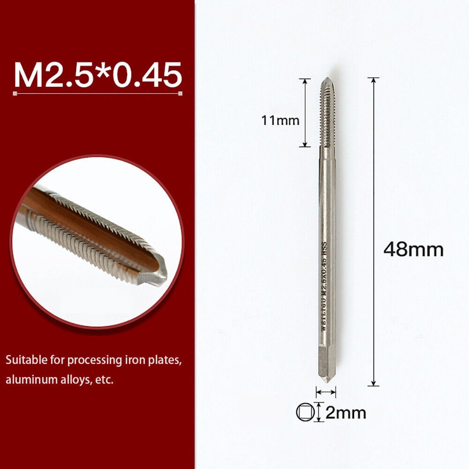 Spiral Flute Point HSS Machine Thread Taps Set TiN Coated / HSS-Co Cobalt M2-M12