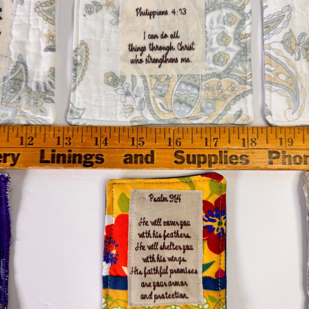 6 Handcrafted Prayer Quilts lot Unique