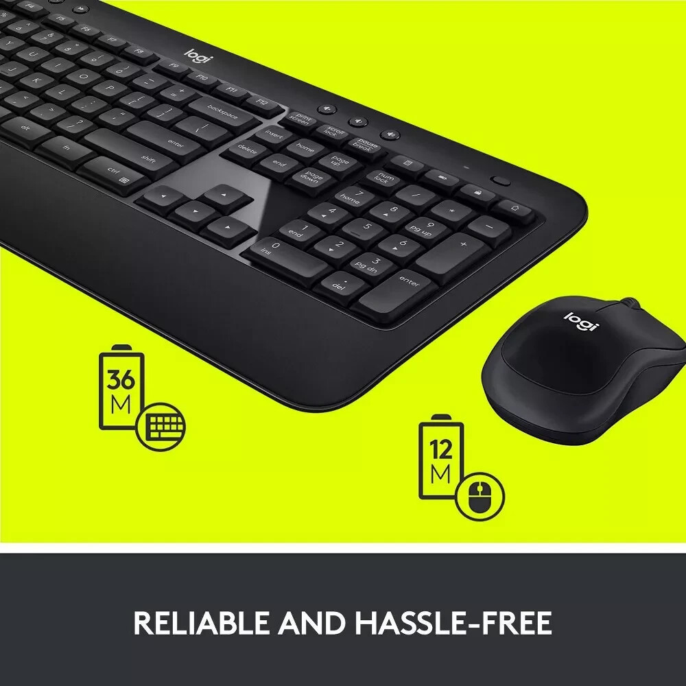 Logitech Advanced COMBO Keyboard and Mouse Combo Desktop – Black (920-008701)