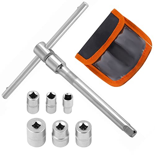Folding Mini T-Handle Socket Set 1/4'' Drive Tool Kit for Motorcycle ATV UTV,