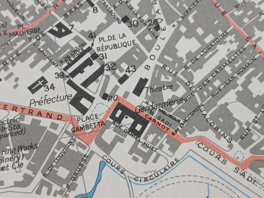 VERY RARE WW2 OPERATION OVERLORD INTELLIGENCE MAP entitled "CAEN" (NORMANDY)