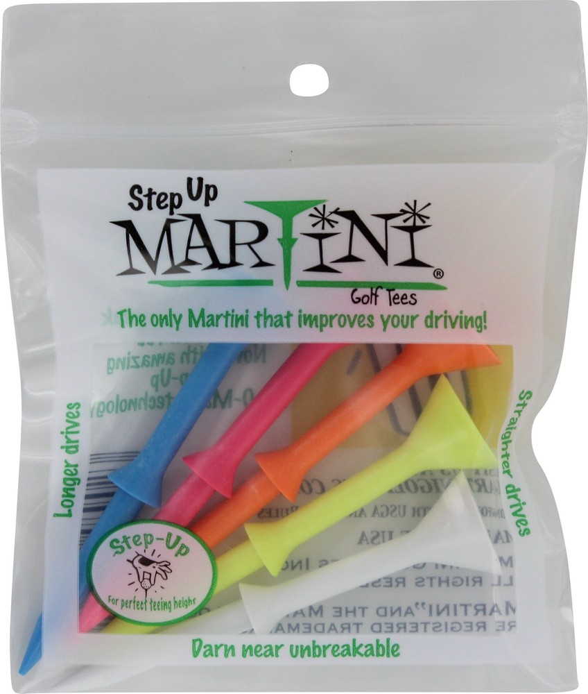 Martini Golf Step-Up Multi 5-Pack MultiColor Golf Tees New