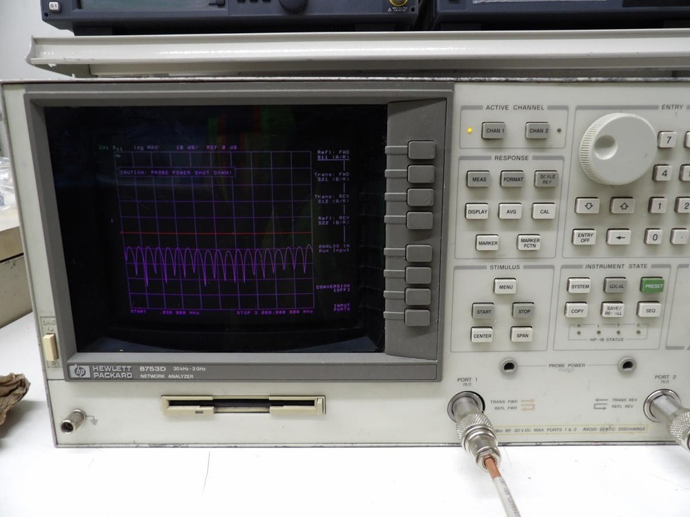HP 8753D NETWORK ANALYZER 3 KHZ-3 GHZ, OPTION 075, 8ZE M3710
