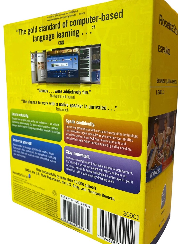 Rosetta Stone Spanish Espanol (Latin America) Level 1 Version 4 with Code SEALED