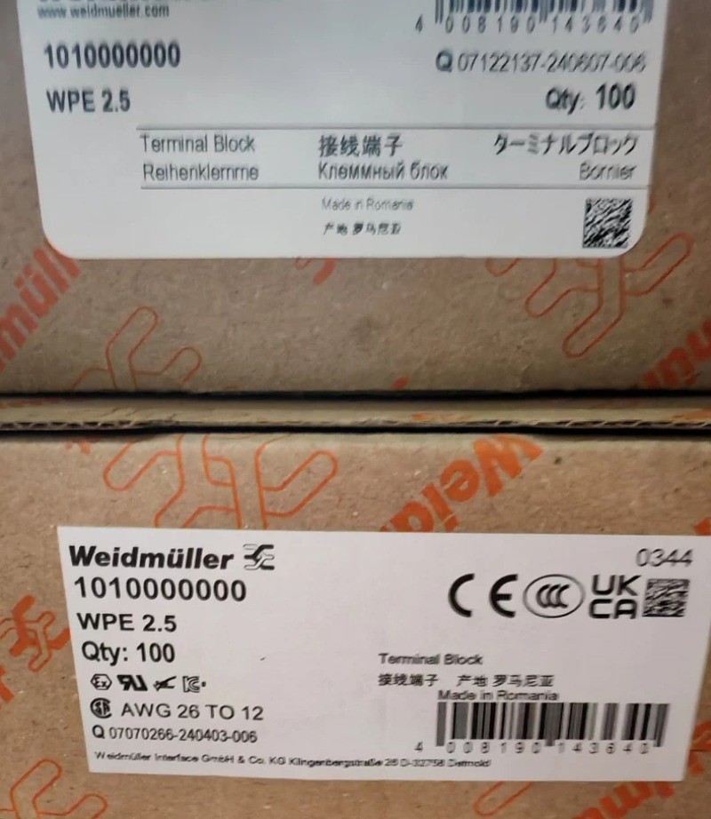 100pcs Weidmuller 1010000000 Terminal Block  WPE 2.5