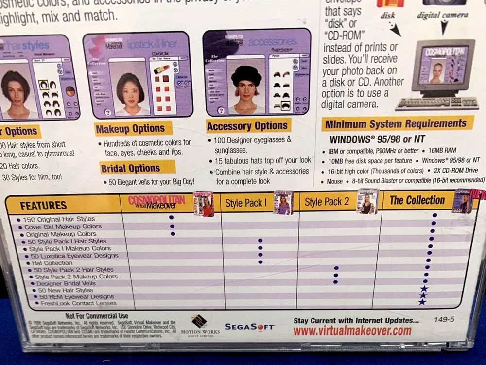 Cosmopolitan Virtual Makeover The Collection (PC WIN 95/98 & NT CD-ROM)