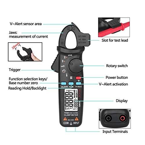 ACM91 Clamp Multimeter Digital AC DC Current Clamp Meter True RMS Auto Range