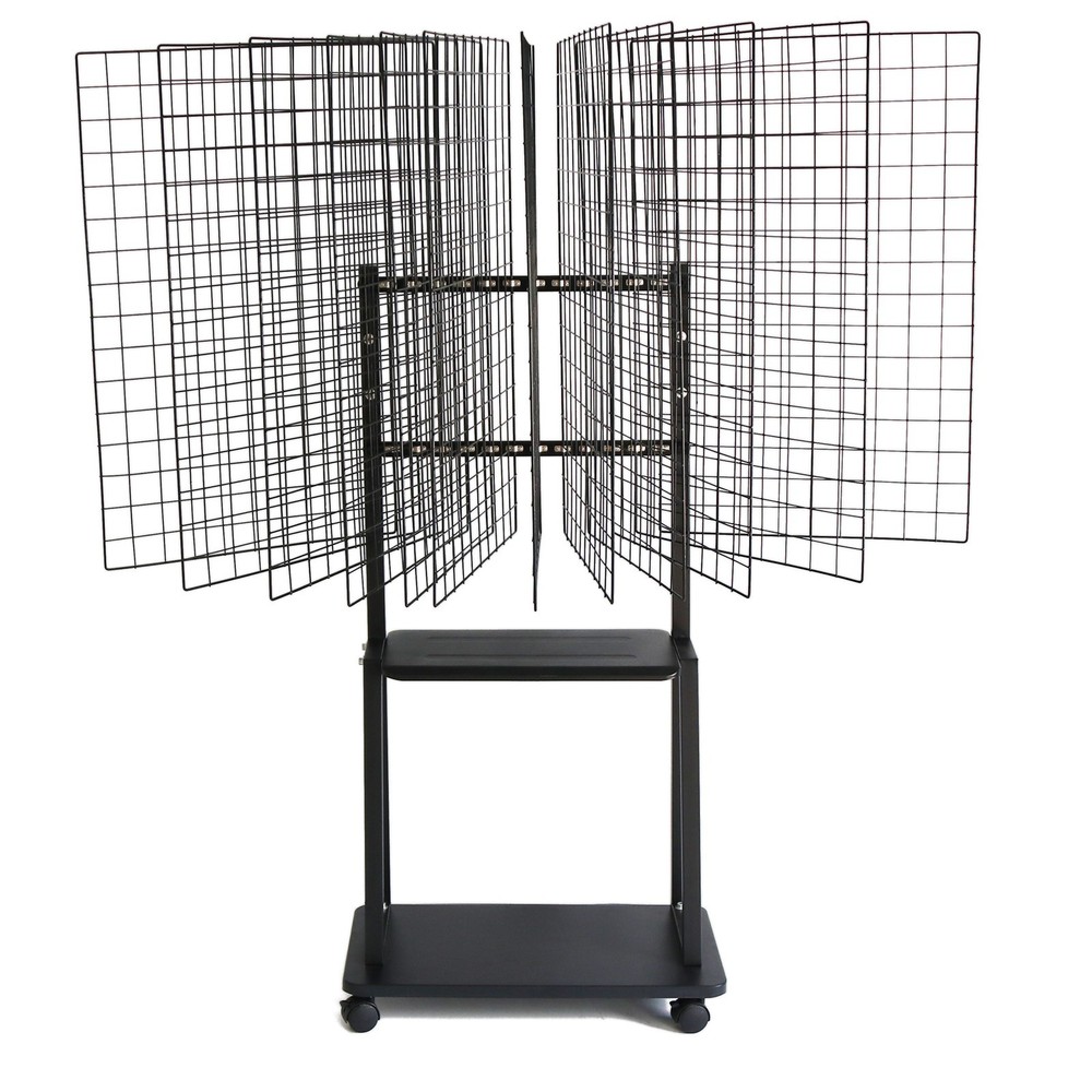 12-Panel Large Freestanding Drying Rack Mobile Vertical and Page-turning Type