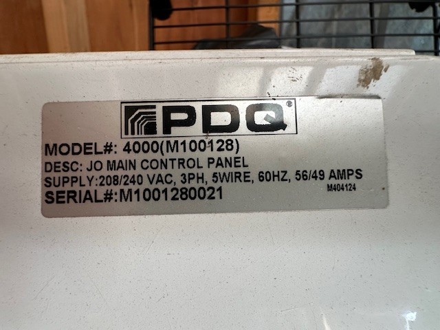 PDQ Laserwash 4000 Control Panel