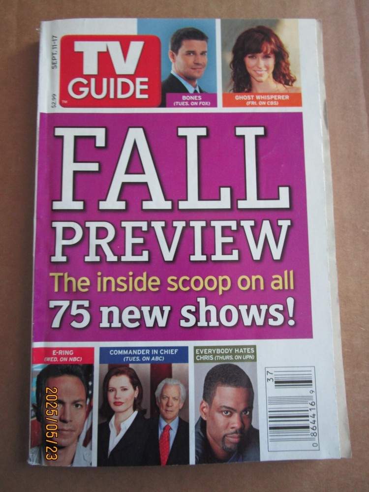TV Guide September 11-17 2005 Fall Preview Bones, Ghost Whisperer