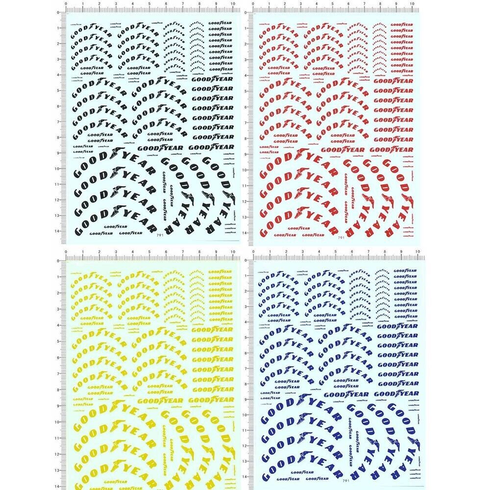 1/12 1/18 1/20 1/24 1/43 Scale Model Decals Goodyear good year White 791