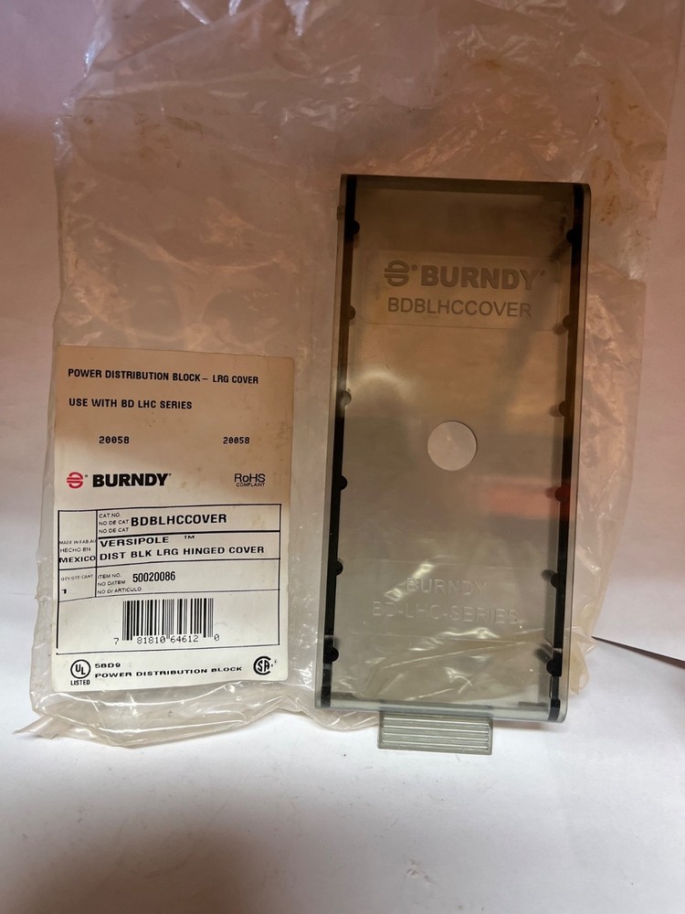 burndy BDBLHCCOVER hinged blk cover