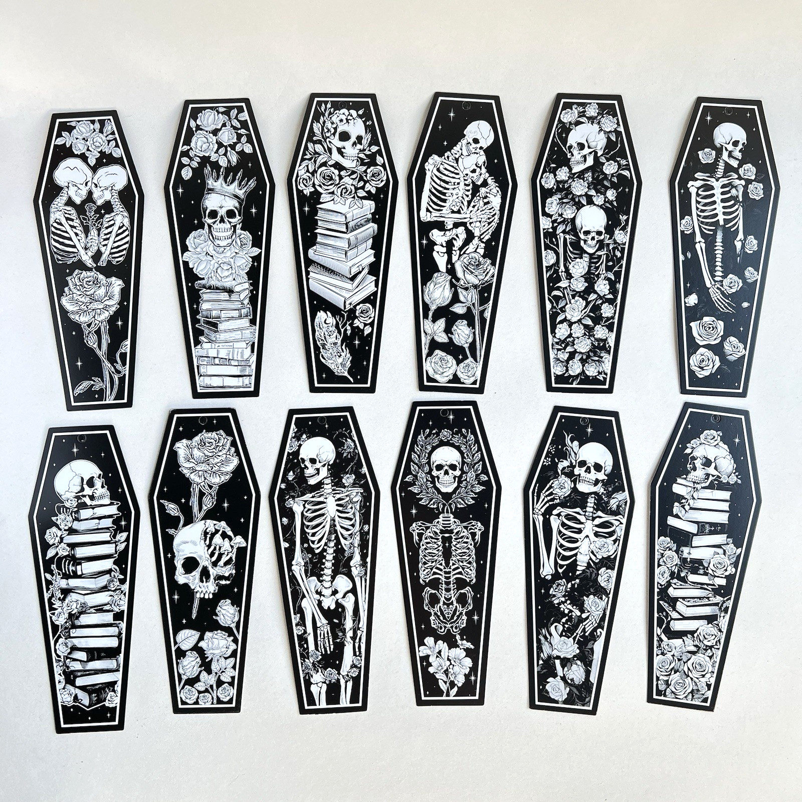 Skeleton Coffin Bookmarks Halloween Gothic