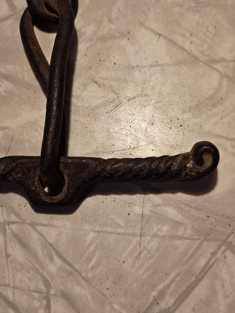 PRIMITIVE HAND FORGED IRON CHAIN With HANDLE 14"