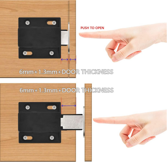 10 Pack Magnetic Push Latch Catch Push to Open Latch Pressure Touch Release C...