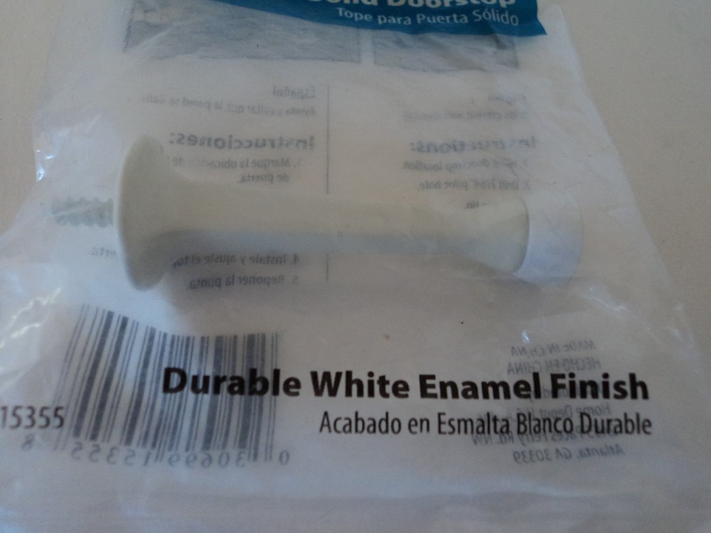 Everbilt Solid DOORSTOP Durable White Enamel FINISH NEW, Fast, Free Ship