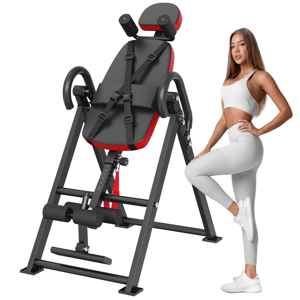 Folding Inversion Table for Back Stretching - Adjustable Height, 300 lb Capacity
