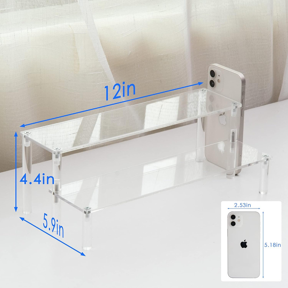 Ihomecooker Clear Acrylic Display Riser 2 Tier Cupcake Stand Shelf