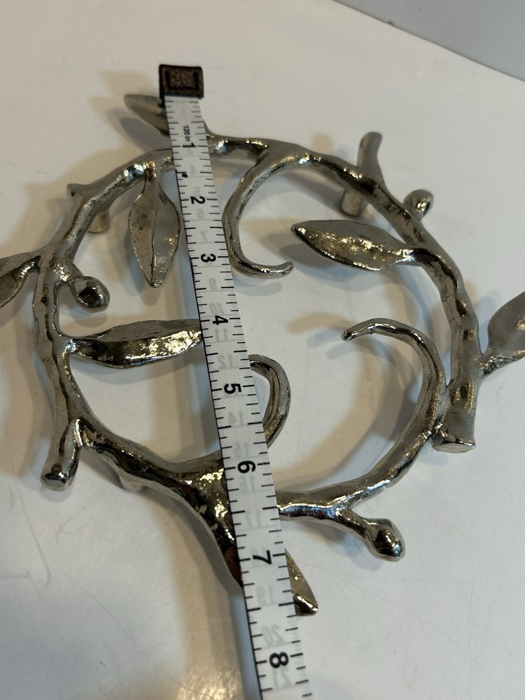 Michael Aram Leaf Vine Collection Silver Plated Trivet Skid Resistant Bottom