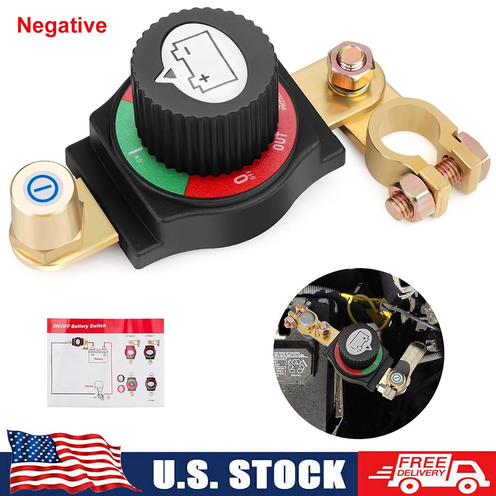Top Post Battery Disconnect Switch 12V-48V Negative On/Off Kill Switch for Car