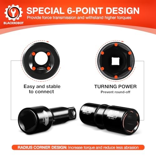 1/2 Inch Drive Impact Socket Set, Double Sided Lug Nut Flip Socket Set, CR-MO