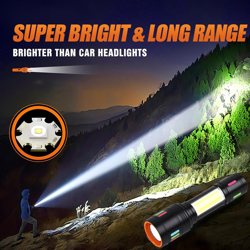 2Pack 99000000LM Super Bright LED Tactical Flashlight Rechargeable Flashlights