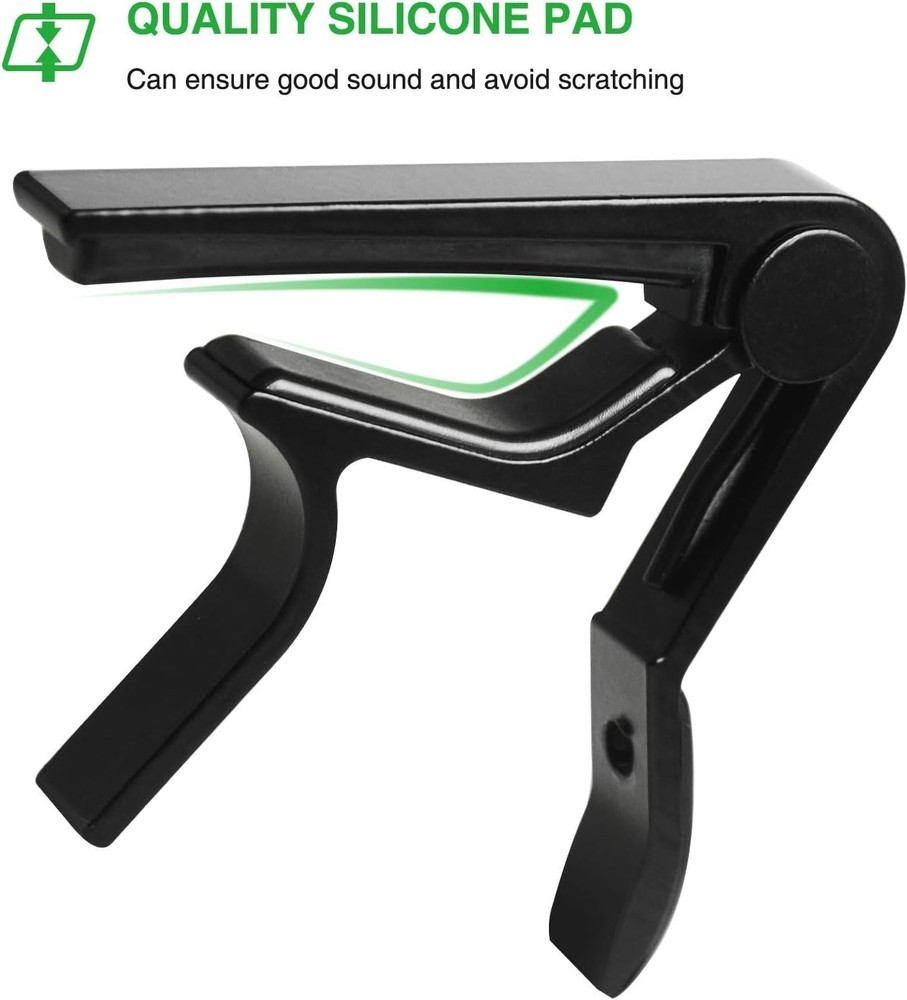 Effortless Key Changes with Modern Black Guitar Capo - 6-String Compatible