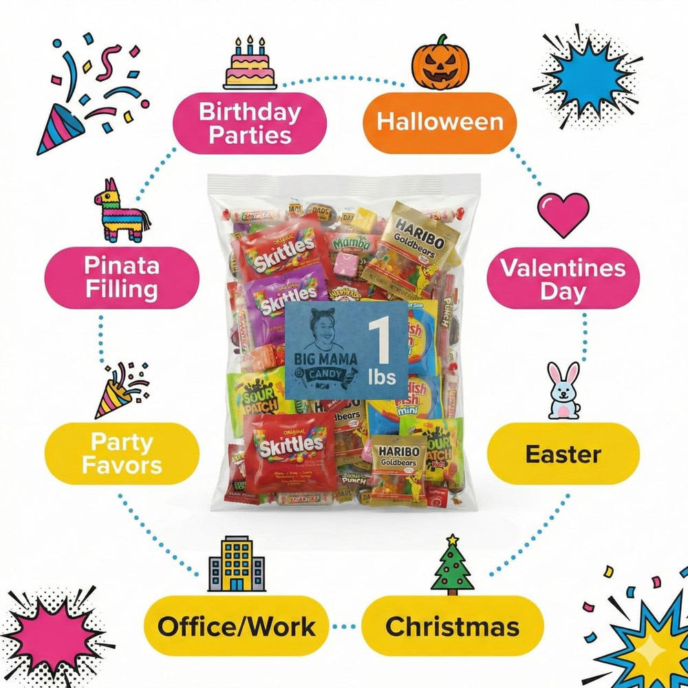 Mix Candy Variety Pack 1 Lbs - Bulk Candy Individually Wrapped - Assorted Candie