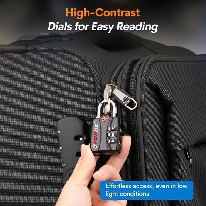 Resetable 3 Number Combination TSA Open Alert Indicator Luggage Lock Small Alloy