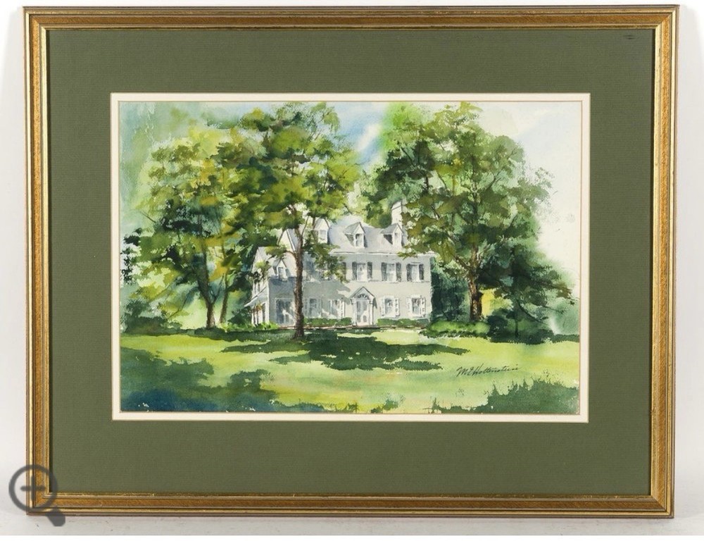 Antique portrait Framed Watercolor