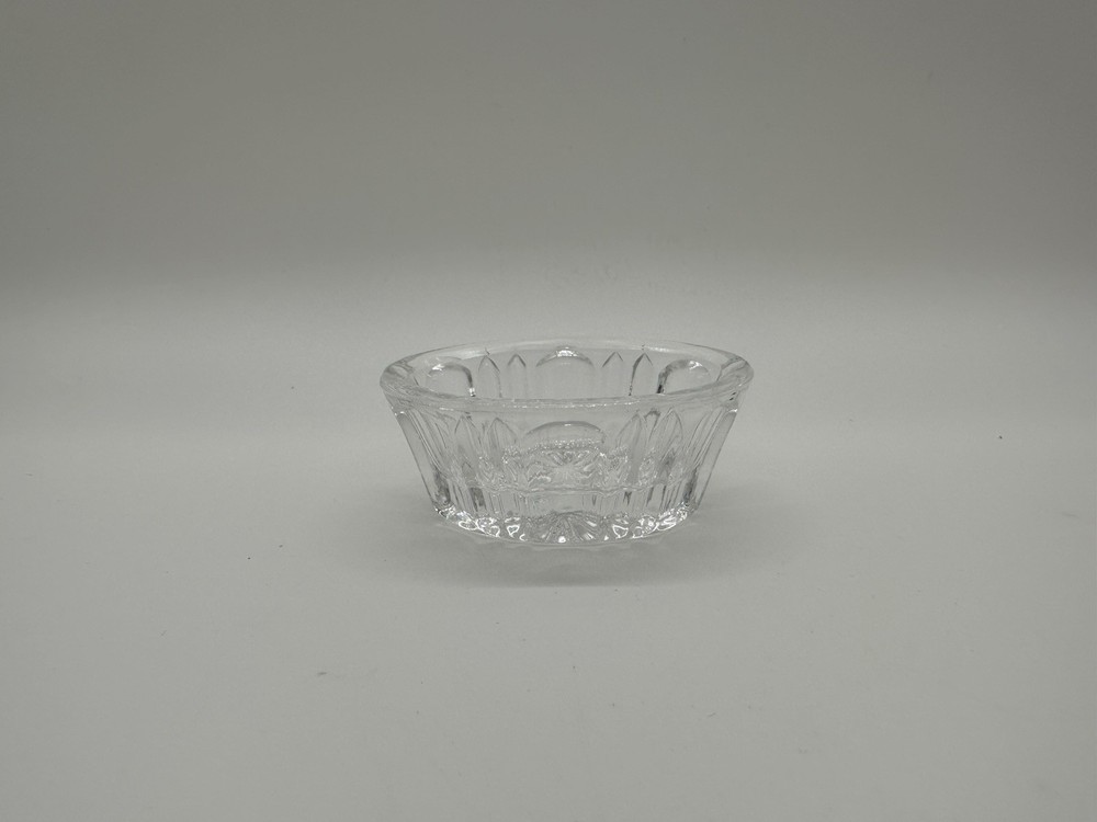 Vintage Small Oval Shaped Salt Cellar Pressed Pattern