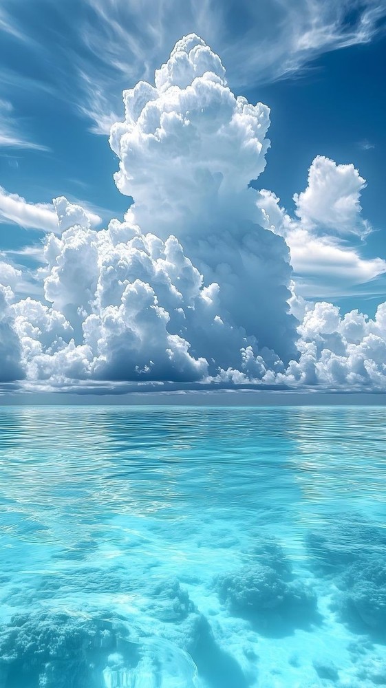 Digital Image Photo Wallpaper Background Desktop Clouds Over Beach * Only $0.99!