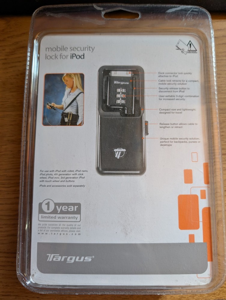 Targus Lock for iPod Mobile Security Lock New Sealed