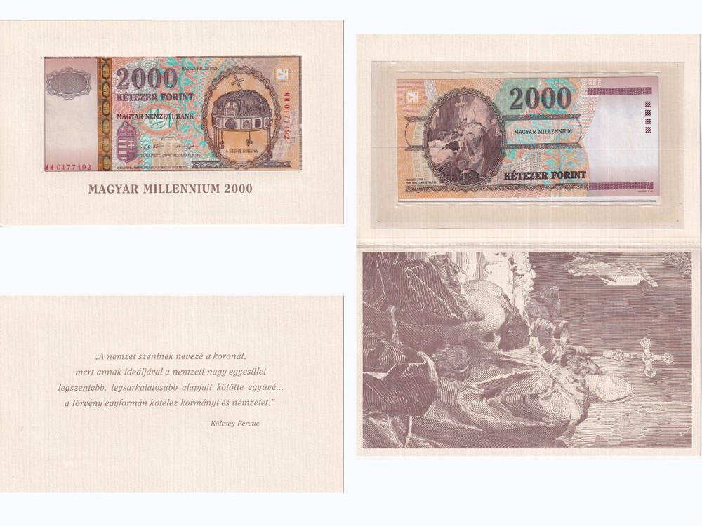HUNGARY 2000 Forint 2000 P 186 Commemorative UNC W/FOLDER