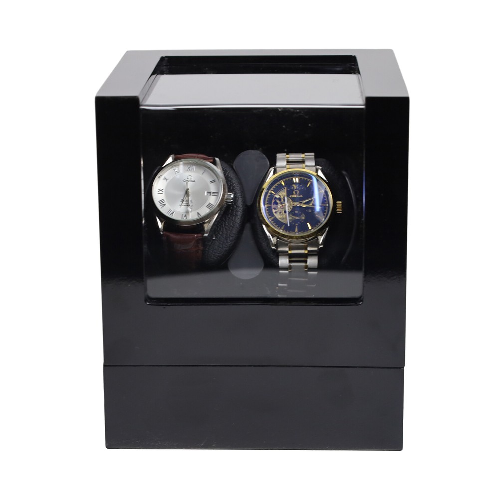 Automatic Dual Watch Winder 2+0 Storage Display Case Box With Mabuchi Motors US